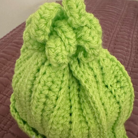 Grinch Green Who Beanie with fun fringe, adult sized - Picture 3 of 4